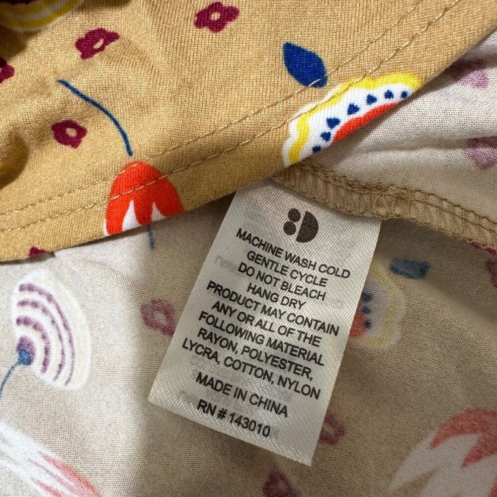 Dot Dot Smile Girls Tan Abstract Floral Fit & Flare Dress Crisscross Back Size 7 - Picture 4 of 4